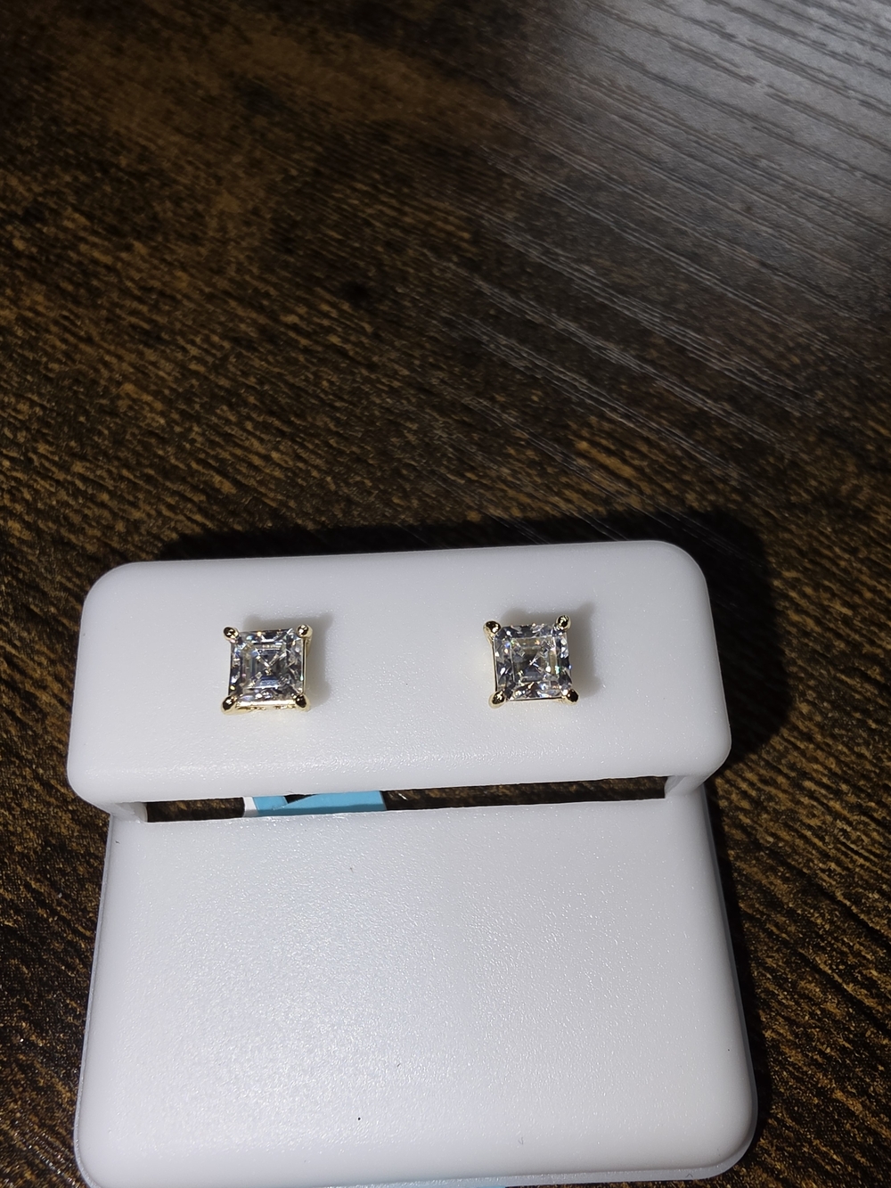 14k Gold Vermeil Moissanite Stud Earrings - 0.8 CTW VVSD Princess Cut